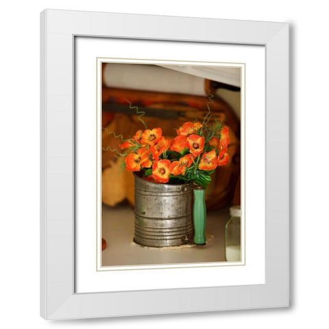 Flowers and Antiquities II White Modern Wood Framed Art Print with Double Matting by Clayton-Thompson, Philip