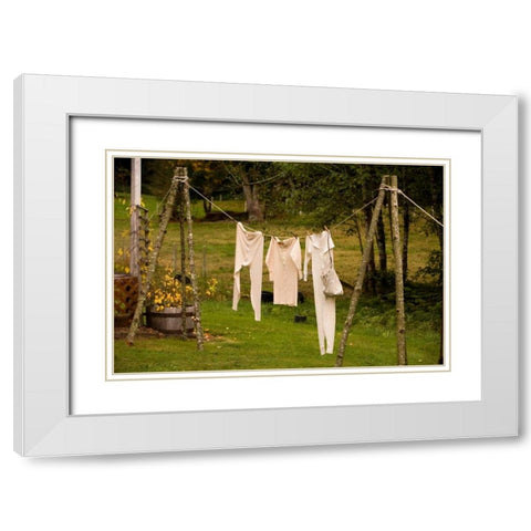 Out to Dry I White Modern Wood Framed Art Print with Double Matting by Clayton-Thompson, Philip