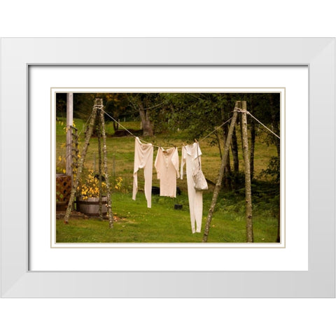 Out to Dry I White Modern Wood Framed Art Print with Double Matting by Clayton-Thompson, Philip