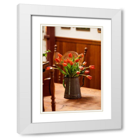 Fresh Tulips I White Modern Wood Framed Art Print with Double Matting by Clayton-Thompson, Philip