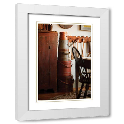 Hat Boxes I White Modern Wood Framed Art Print with Double Matting by Clayton-Thompson, Philip