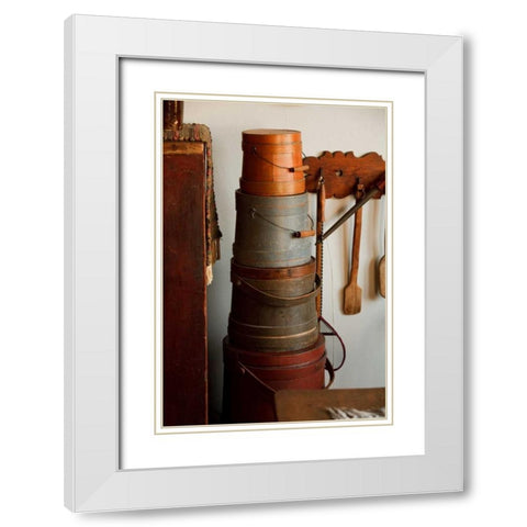 Hat Boxes II White Modern Wood Framed Art Print with Double Matting by Clayton-Thompson, Philip