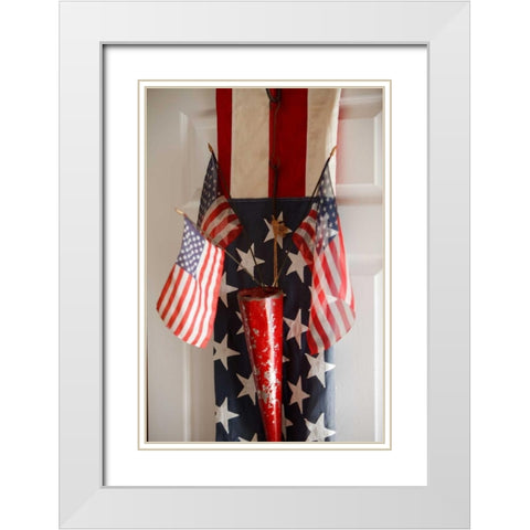 Patriotic II White Modern Wood Framed Art Print with Double Matting by Clayton-Thompson, Philip