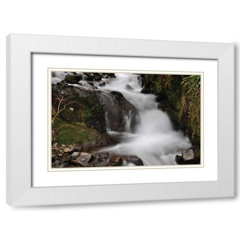Stream Falls III White Modern Wood Framed Art Print with Double Matting by Thomas, Logan