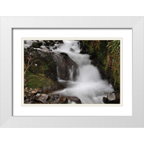 Stream Falls III White Modern Wood Framed Art Print with Double Matting by Thomas, Logan