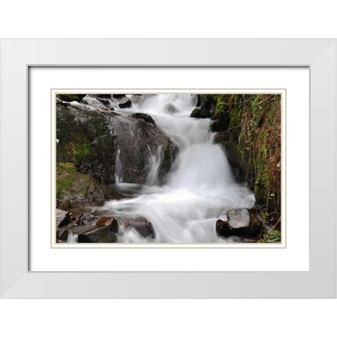 Stream Falls IV White Modern Wood Framed Art Print with Double Matting by Thomas, Logan