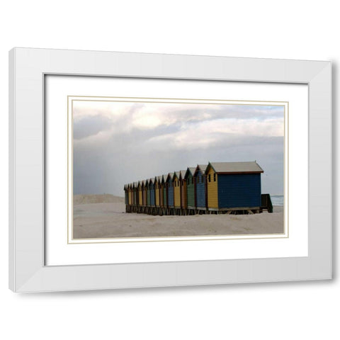 Beach Cottages I White Modern Wood Framed Art Print with Double Matting by Underdahl, Dana