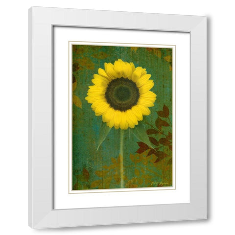 Sunflower White Modern Wood Framed Art Print with Double Matting by Geyman, Vitaly