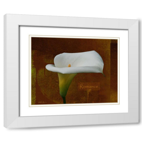 Calla Lily Romance White Modern Wood Framed Art Print with Double Matting by Geyman, Vitaly