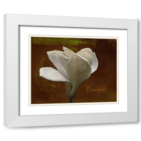 Zen Tulip Freedom White Modern Wood Framed Art Print with Double Matting by Geyman, Vitaly