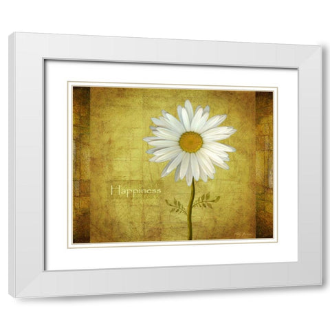 Daisy Happiness White Modern Wood Framed Art Print with Double Matting by Geyman, Vitaly