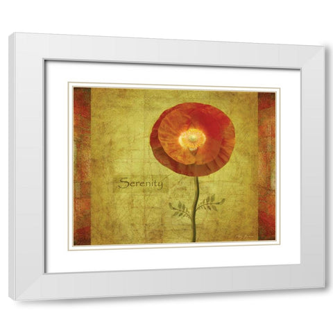 Poppy Serenity White Modern Wood Framed Art Print with Double Matting by Geyman, Vitaly