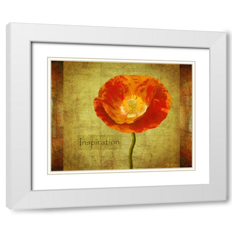 Sun Poppy Inspiration White Modern Wood Framed Art Print with Double Matting by Geyman, Vitaly