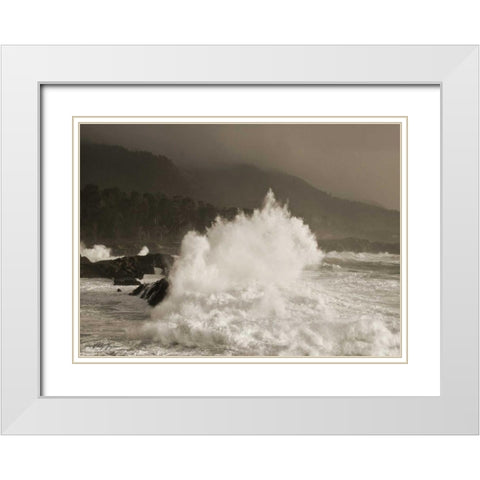 Waves of Passion White Modern Wood Framed Art Print with Double Matting by Geyman, Vitaly