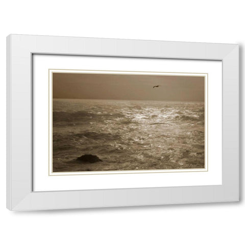 Pearl Ocean White Modern Wood Framed Art Print with Double Matting by Geyman, Vitaly