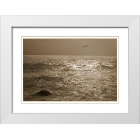 Pearl Ocean White Modern Wood Framed Art Print with Double Matting by Geyman, Vitaly