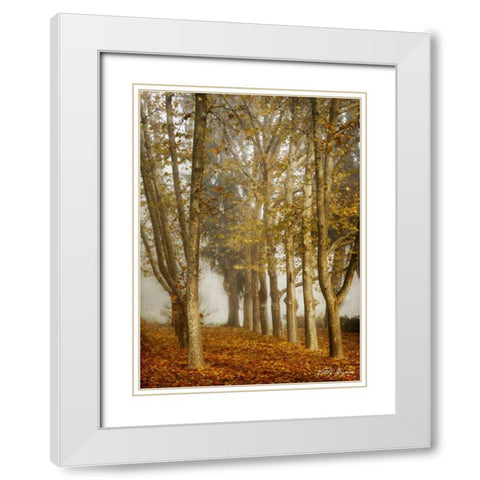 Tree Parade White Modern Wood Framed Art Print with Double Matting by Geyman, Vitaly