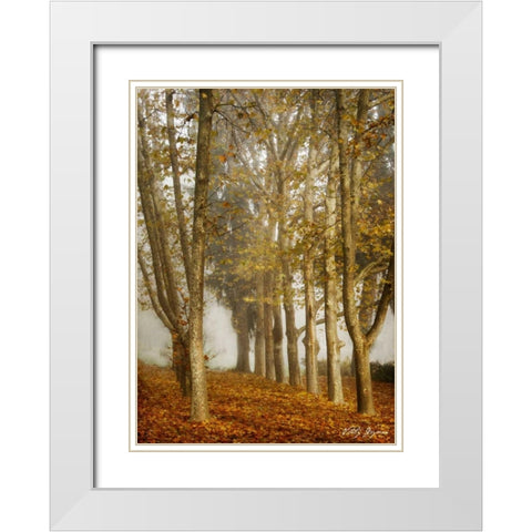 Tree Parade White Modern Wood Framed Art Print with Double Matting by Geyman, Vitaly