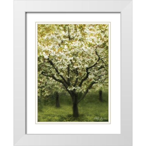 White Cherry Tree I White Modern Wood Framed Art Print with Double Matting by Geyman, Vitaly