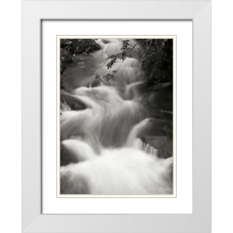 Flowing Waters I White Modern Wood Framed Art Print with Double Matting by Geyman, Vitaly