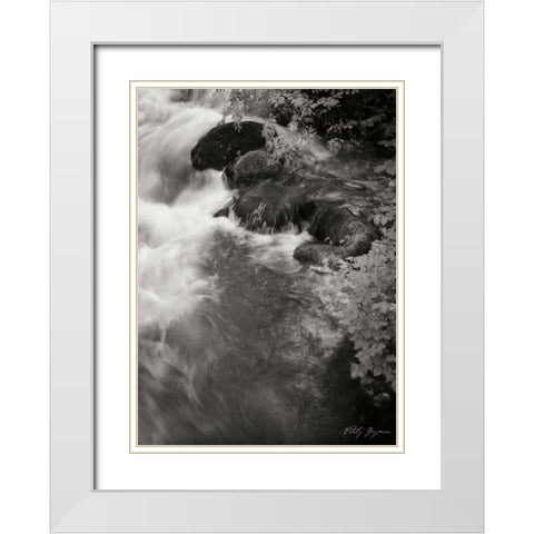 Flowing Waters II White Modern Wood Framed Art Print with Double Matting by Geyman, Vitaly