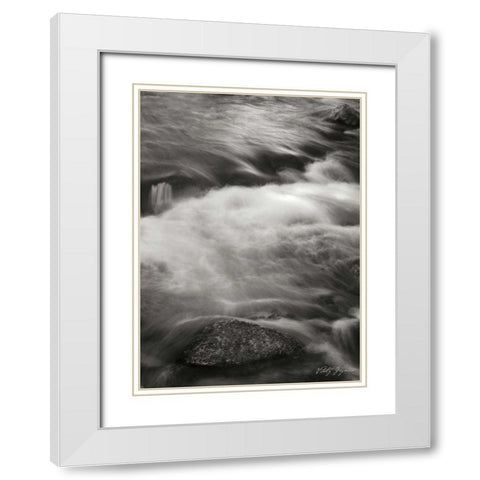 Flowing Waters V White Modern Wood Framed Art Print with Double Matting by Geyman, Vitaly