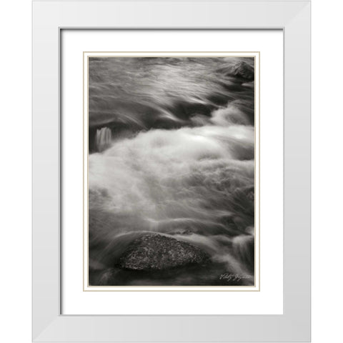 Flowing Waters V White Modern Wood Framed Art Print with Double Matting by Geyman, Vitaly