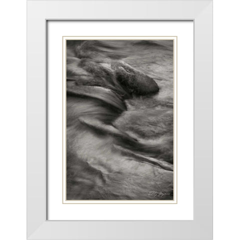 Flowing Waters VIII White Modern Wood Framed Art Print with Double Matting by Geyman, Vitaly