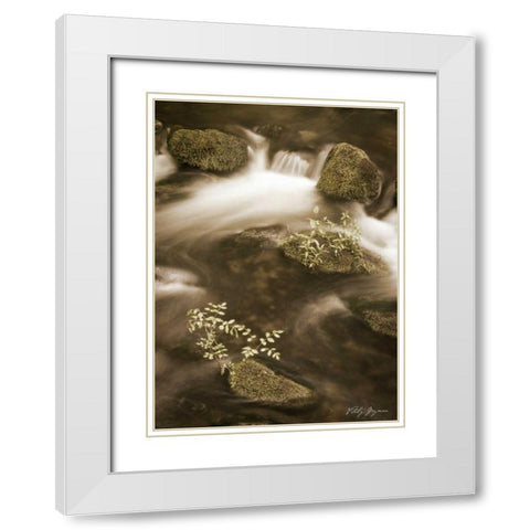 Sepia Waters II White Modern Wood Framed Art Print with Double Matting by Geyman, Vitaly