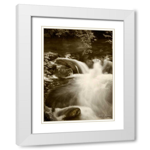 Sepia Waters III White Modern Wood Framed Art Print with Double Matting by Geyman, Vitaly
