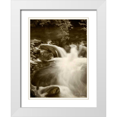Sepia Waters III White Modern Wood Framed Art Print with Double Matting by Geyman, Vitaly