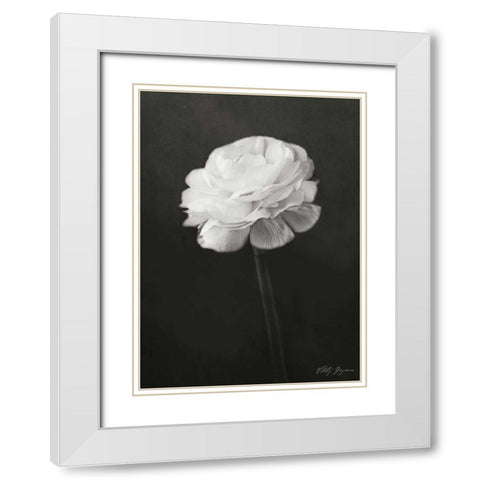 Renunculus White Modern Wood Framed Art Print with Double Matting by Geyman, Vitaly