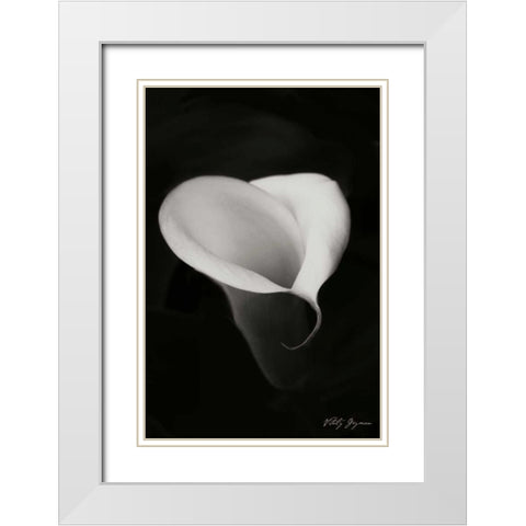 Calla Lily I White Modern Wood Framed Art Print with Double Matting by Geyman, Vitaly