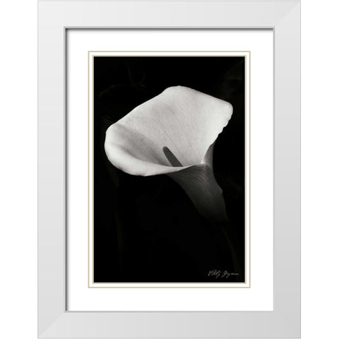 Calla Lily II White Modern Wood Framed Art Print with Double Matting by Geyman, Vitaly
