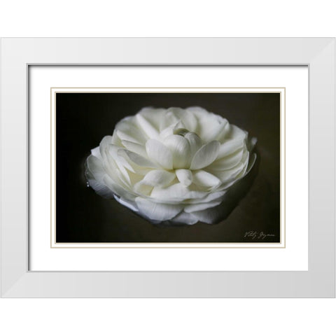 Floating Renunculus White Modern Wood Framed Art Print with Double Matting by Geyman, Vitaly