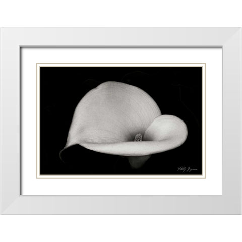 Calla Lily IV White Modern Wood Framed Art Print with Double Matting by Geyman, Vitaly