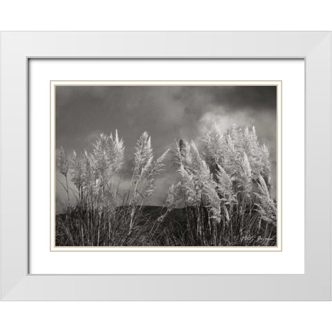 White Towers II BandW White Modern Wood Framed Art Print with Double Matting by Geyman, Vitaly