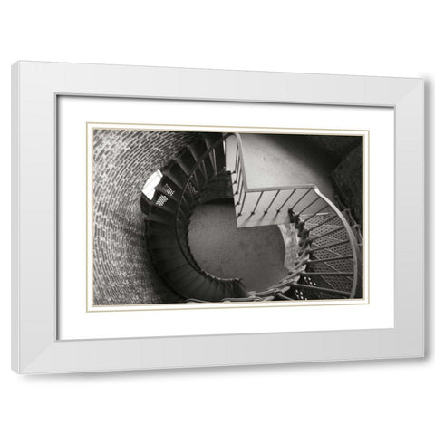 Lighthouse Stairs II White Modern Wood Framed Art Print with Double Matting by Geyman, Vitaly