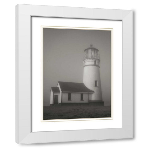 Misty Lighthouse II White Modern Wood Framed Art Print with Double Matting by Geyman, Vitaly