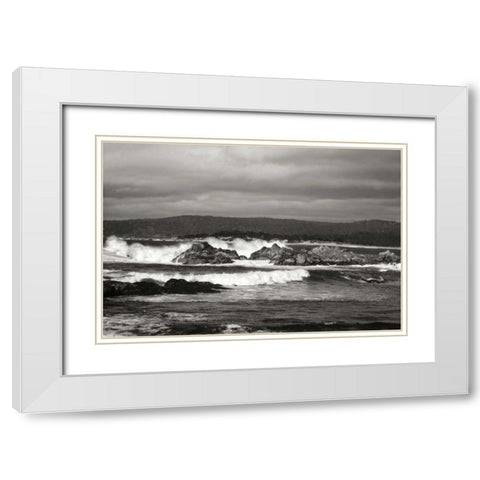 Ocean Fury I White Modern Wood Framed Art Print with Double Matting by Geyman, Vitaly