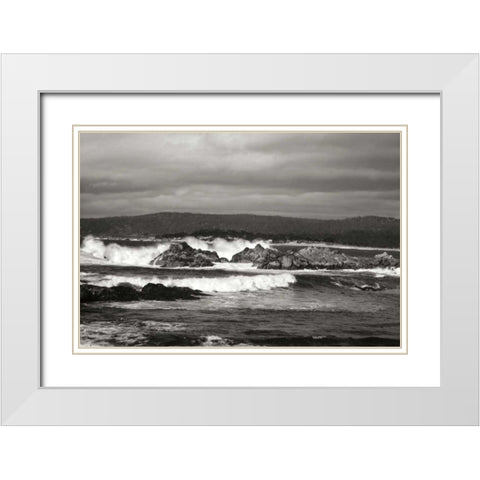 Ocean Fury I White Modern Wood Framed Art Print with Double Matting by Geyman, Vitaly