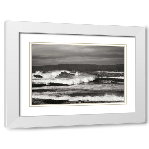 Ocean Fury II White Modern Wood Framed Art Print with Double Matting by Geyman, Vitaly