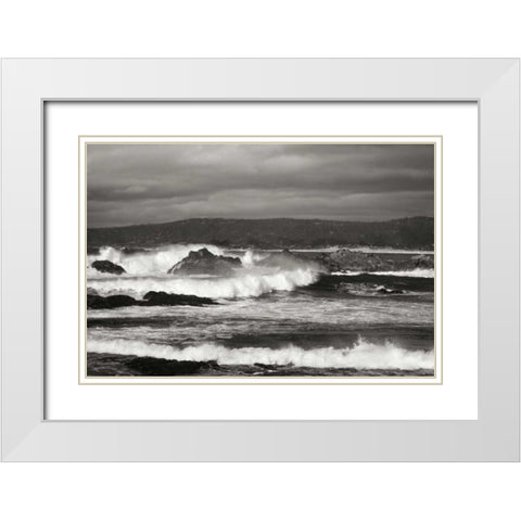 Ocean Fury II White Modern Wood Framed Art Print with Double Matting by Geyman, Vitaly