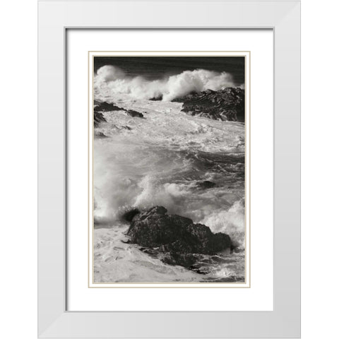 Ocean Fury IV White Modern Wood Framed Art Print with Double Matting by Geyman, Vitaly