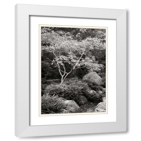 Japanese Park I BandW White Modern Wood Framed Art Print with Double Matting by Geyman, Vitaly