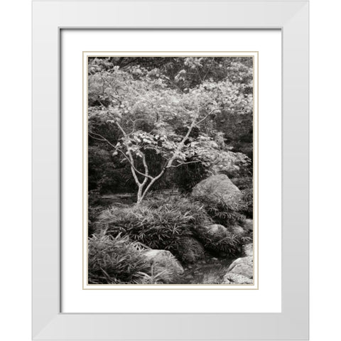 Japanese Park I BandW White Modern Wood Framed Art Print with Double Matting by Geyman, Vitaly