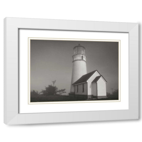 Misty Lighthouse III White Modern Wood Framed Art Print with Double Matting by Geyman, Vitaly