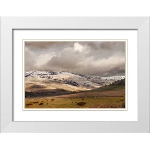 Mountain Serenity I White Modern Wood Framed Art Print with Double Matting by Geyman, Vitaly