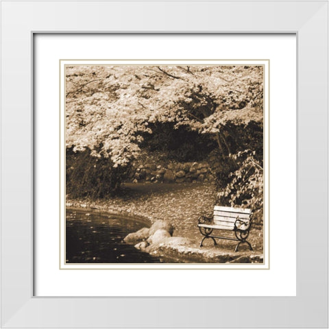Autumn Trio II White Modern Wood Framed Art Print with Double Matting by Geyman, Vitaly