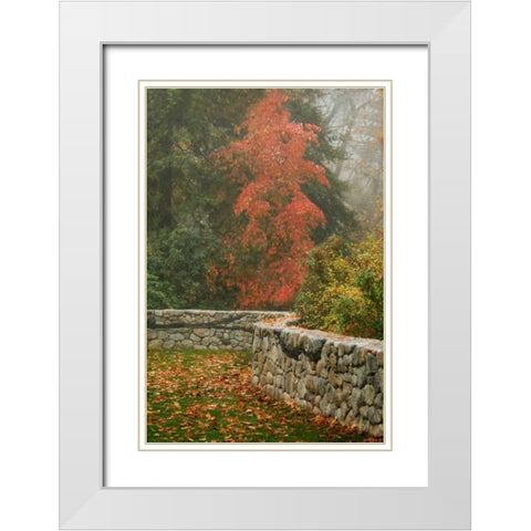 Fence Mosaic I White Modern Wood Framed Art Print with Double Matting by Geyman, Vitaly